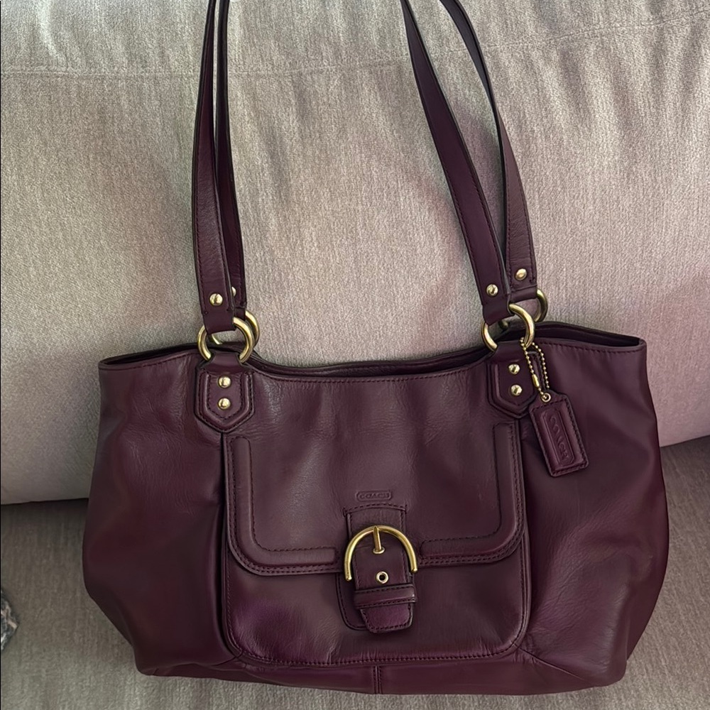 Coach Plum Purple Leather Shoulder Bag NEVER WORN